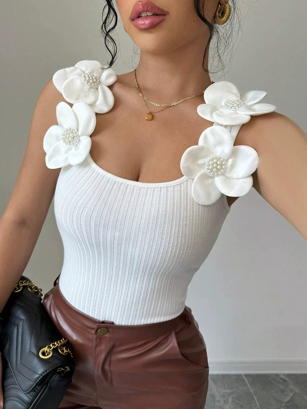 Zara Intricate 3D Floral Beach Casual Knit Camisole